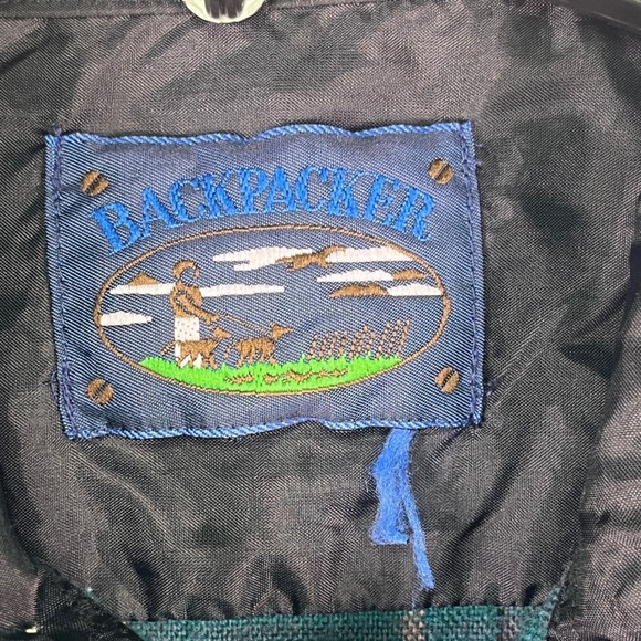 Backpacker Shirt Men's Large Green Plaid Flannel Button Up Western‎ Workwear - Picture 3 of 8